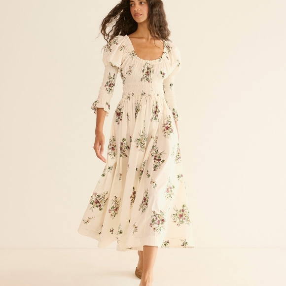 Floral Cream Maxi Dress - Picture 2 of 6